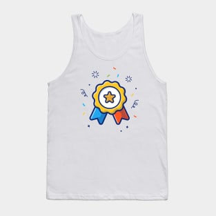 Star badge ribbon cartoon Tank Top